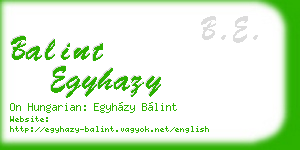 balint egyhazy business card